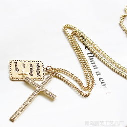 青島歐美外貿(mào)飾品廠家批發(fā) 女士長(zhǎng)款韓版寶石十字架毛衣鏈a 863圖片大全 青島鵬范工藝品廠